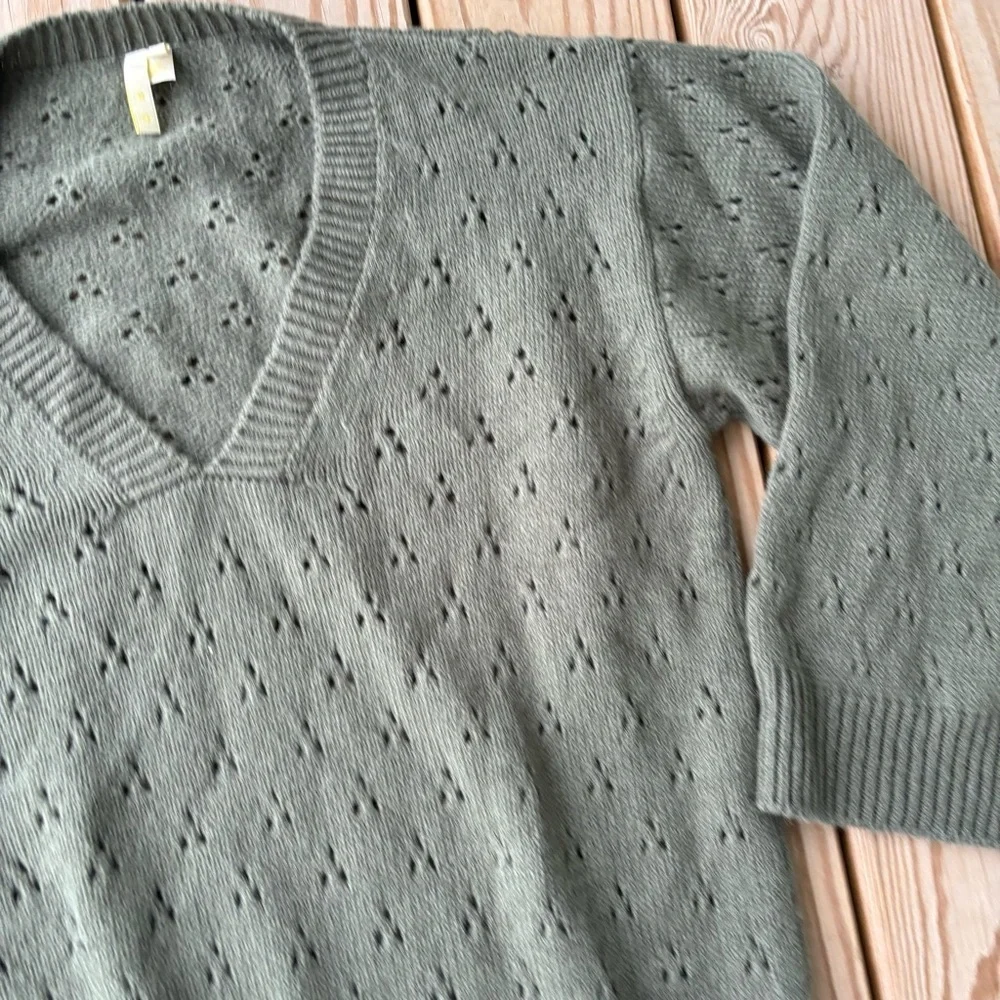 ** Iro Green V-Neck knit Oversized Sweater Tunic Medium